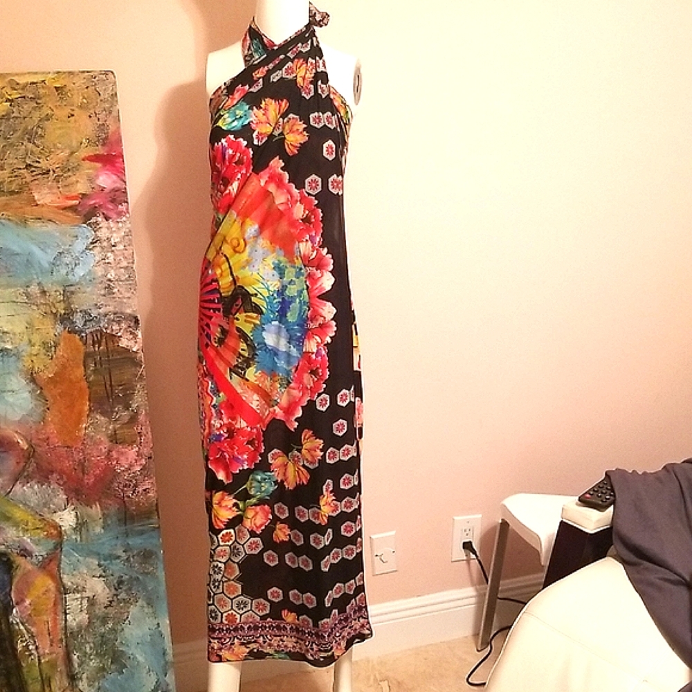 CAMILLA PAINTED LAND LONG SORONG CONVERTS DRESS COLLECTIBLE unicorn 🦄 CAPE ALSO - Picture 6 of 17